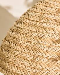 Dibor Traditional Seagrass Plaid Dome Easy Fit Decor Ceiling Shade H30xD57cm in Beige - thumbnail 3