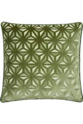 Appletree 'Star Geo' Velvet Filled Cushion in Green - Size: 43 cm x 43 cm - thumbnail 3