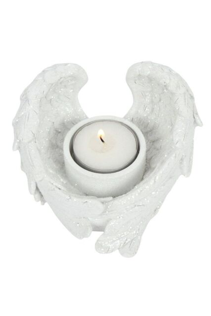 KDMD Glitter Angel Wing Candle Holder in Grey - image 1