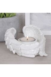 KDMD Glitter Angel Wing Candle Holder in Grey - thumbnail 3
