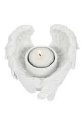 KDMD Glitter Angel Wing Candle Holder in Grey