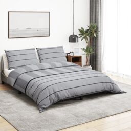 Berkfield Home Duvet Cover Set Grey 240x220 cm Cotton - thumbnail 1