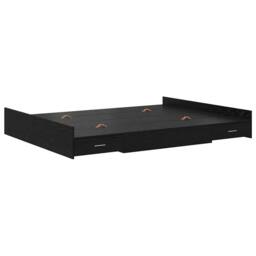 Berkfield Home Storage Bed Frame Black oak 140 x 190 cm Engineered wood - thumbnail 7