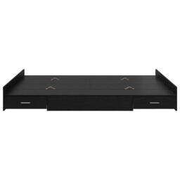 Berkfield Home Storage Bed Frame Black oak 140 x 190 cm Engineered wood - thumbnail 5