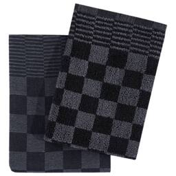 Berkfield Home Soft 10 Piece Towel Set Black & Grey Cotton - thumbnail 7