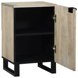 Berkfield Home Bathroom Cabinet with Shelf with Storage with Door Brown, Black 38 x 33.5 x 58 cm in Brown - thumbnail 2