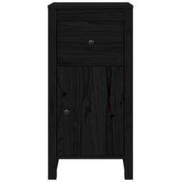 Berkfield Home Sideboards 2 pcs Black 40x35x80 cm Solid Wood Pine - Size: 40 x 35 x 80 cm - thumbnail 5