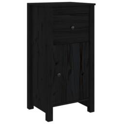 Berkfield Home Sideboards 2 pcs Black 40x35x80 cm Solid Wood Pine - Size: 40 x 35 x 80 cm - thumbnail 8