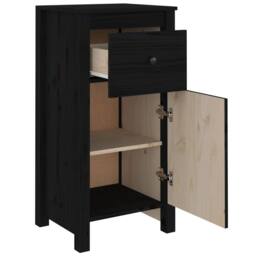 Berkfield Home Sideboards 2 pcs Black 40x35x80 cm Solid Wood Pine - Size: 40 x 35 x 80 cm - thumbnail 9