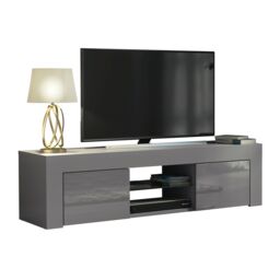 Creative Furniture TV Unit 130cm Modern - Dark Grey with High Gloss Doors - thumbnail 5
