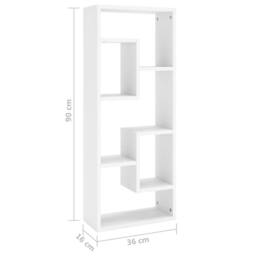 Berkfield Home Wall Shelf White 36x16x90 cm Engineered Wood - Size: 36 x 16 x 90 cm - thumbnail 9