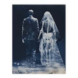 "Artery8 Wall Art Print Until Death Do Us Part I Conceptual Cyanotype Poster Picture in Blue - Size: W18"" x H24""" - thumbnail 1