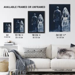 "Artery8 Wall Art Print Until Death Do Us Part I Conceptual Cyanotype Poster Picture in Blue - Size: W18"" x H24""" - thumbnail 3