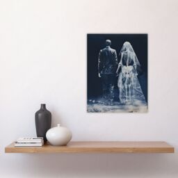 "Artery8 Wall Art Print Until Death Do Us Part I Conceptual Cyanotype Poster Picture in Blue - Size: W18"" x H24""" - thumbnail 4