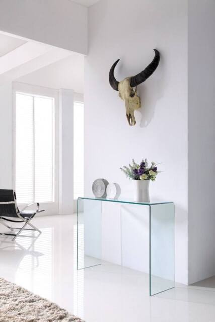 Thats Furniture Crystal Large Stylish Curved Glass Hallway Console Table in Clear - image 1