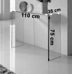 Thats Furniture Crystal Large Stylish Curved Glass Hallway Console Table in Clear - thumbnail 2