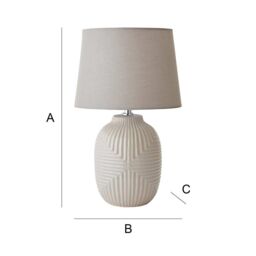 ValueLights Harrison Tapered Shade Grey Geometic Ribbed Pattern Gloss Table Lamp - Size: Small - thumbnail 7