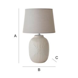 ValueLights Harrison Tapered Shade Grey Geometic Ribbed Pattern Gloss Table Lamp - Size: Small - thumbnail 9