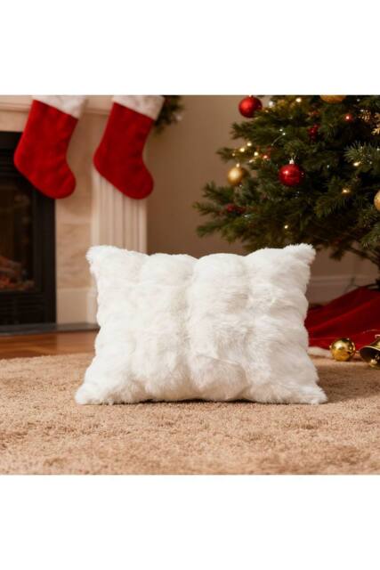 Living and Home Plush Throw Pillow Cover Pillowcase in White - image 1