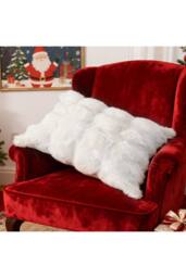 Living and Home Plush Throw Pillow Cover Pillowcase in White - thumbnail 4
