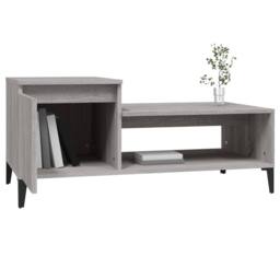 Berkfield Home Decorative Coffee Table Grey Sonoma 100x50x45 cm Engineered Wood - Size: 100 x 50 x 45 cm - thumbnail 4
