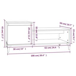 Berkfield Home Decorative Coffee Table Grey Sonoma 100x50x45 cm Engineered Wood - Size: 100 x 50 x 45 cm - thumbnail 9