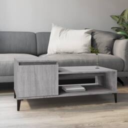 Berkfield Home Decorative Coffee Table Grey Sonoma 100x50x45 cm Engineered Wood - Size: 100 x 50 x 45 cm - thumbnail 2