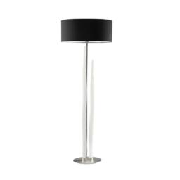 Netlighting Estalacta Floor Lamp 3 Light GU10 Indoor Silver Opal White Black Shade - thumbnail 1