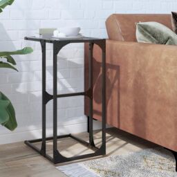 Berkfield Home Side Table with Transparent Glass 40x30x61.5 cm Steel in Brown