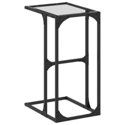 Berkfield Home Side Table with Transparent Glass 40x30x61.5 cm Steel in Brown - thumbnail 2