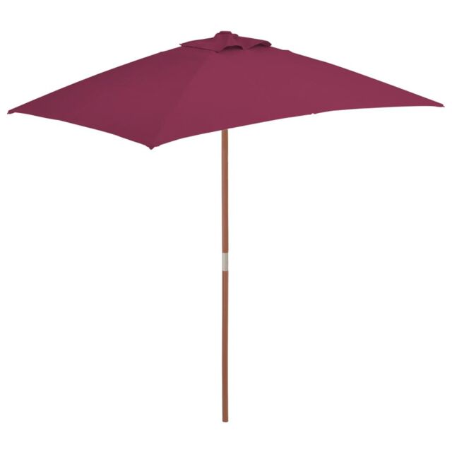 Berkfield Home Outdoor Parasol with Wooden Pole 150x200 cm Bordeaux Red - image 1