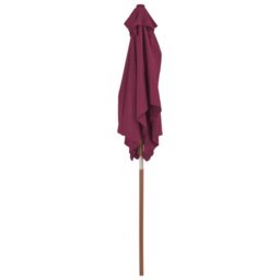 Berkfield Home Outdoor Parasol with Wooden Pole 150x200 cm Bordeaux Red - thumbnail 5