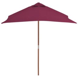Berkfield Home Outdoor Parasol with Wooden Pole 150x200 cm Bordeaux Red - thumbnail 3