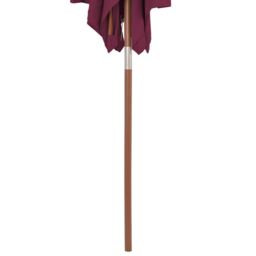 Berkfield Home Outdoor Parasol with Wooden Pole 150x200 cm Bordeaux Red - thumbnail 6