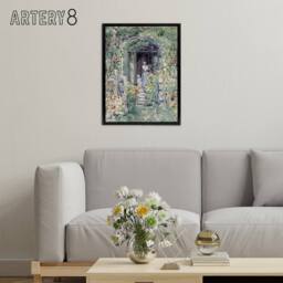 "Artery8 The Garden In Its Glory Floral Painting Hassam Framed Canvas Wall Art in Green - Size: W12"" x H16""" - thumbnail 3