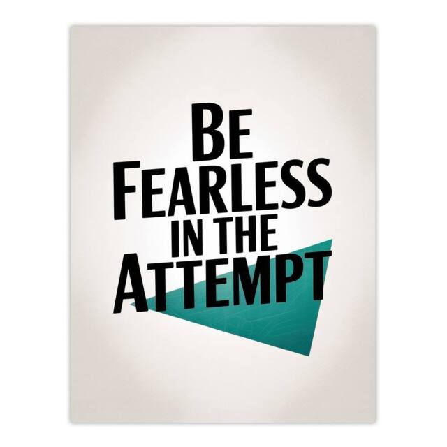 "Artery8 Be Fearless In The Attempt Midcentury Typography Wall Art Print in White - Size: W12"" x H16""" - image 1