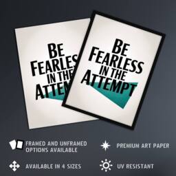 "Artery8 Be Fearless In The Attempt Midcentury Typography Wall Art Print in White - Size: W12"" x H16""" - thumbnail 2
