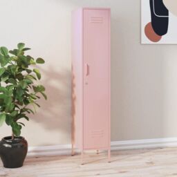 Berkfield Home Locker Cabinet Pink 35x46x180 cm Steel - Size: 35 x 46 x 180 cm