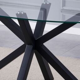 Artemis Home Orvino 180cm x 90cm Glass Oval Dining Table in Clear - Size: 180 cm x 90 cm - thumbnail 2