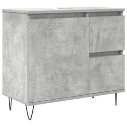 Berkfield Home 3 Piece Bathroom Furniture Set Concrete Grey Engineered Wood - thumbnail 9