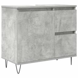 Berkfield Home 3 Piece Bathroom Furniture Set Concrete Grey Engineered Wood - thumbnail 8