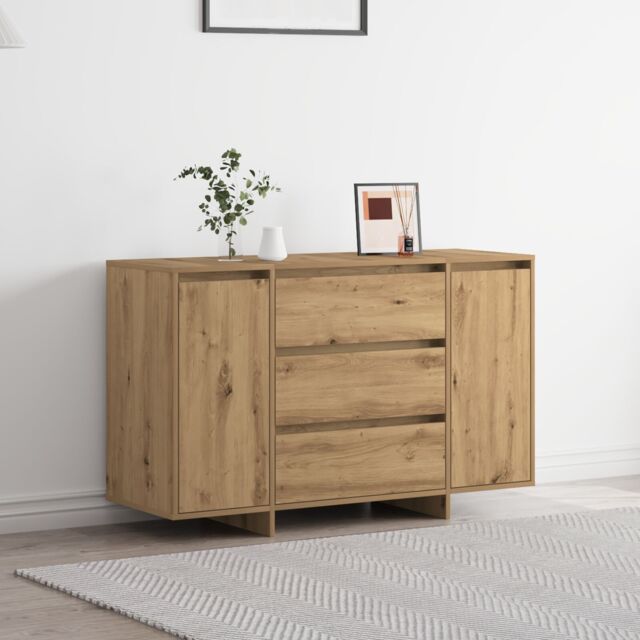 Berkfield Home Sideboard Artisan oak Solid Oak wood Artisan Oak Sideboard in Brown - image 1
