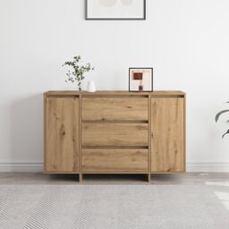 Berkfield Home Sideboard Artisan oak Solid Oak wood Artisan Oak Sideboard in Brown - thumbnail 2