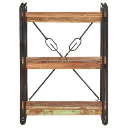 Berkfield Home Decorative 3-Tier Bookcase 60x30x80 cm Solid Reclaimed Wood - Size: 60 x 30 x 80 cm - thumbnail 3