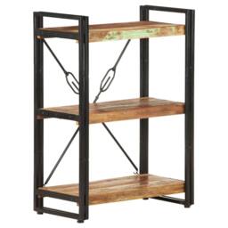 Berkfield Home Decorative 3-Tier Bookcase 60x30x80 cm Solid Reclaimed Wood - Size: 60 x 30 x 80 cm - thumbnail 2