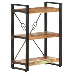 Berkfield Home Decorative 3-Tier Bookcase 60x30x80 cm Solid Reclaimed Wood - Size: 60 x 30 x 80 cm - thumbnail 9