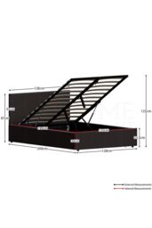 Home Discount Vida Designs Lisbon Small Double Ottoman Leather Bed Frame UKFR Fabric in Brown - thumbnail 2