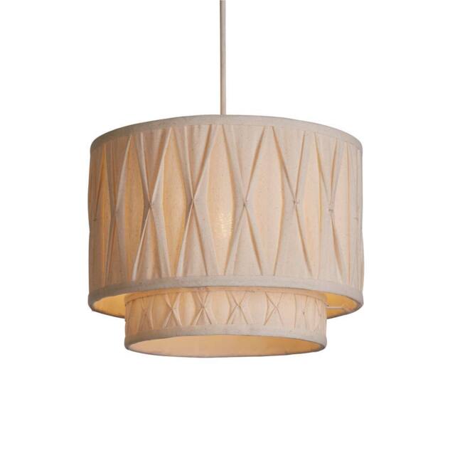 Lighting Collection Natural 2 Tier 30Cm Linen Pinch Pleat Shade Lamp Shade in Cream - image 1