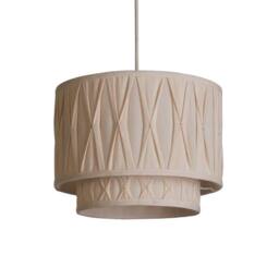 Lighting Collection Natural 2 Tier 30Cm Linen Pinch Pleat Shade Lamp Shade in Cream - thumbnail 3