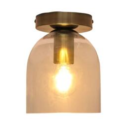 First Choice Lighting Belten - Clear Glass Cloche Antique Brass Ceiling Light Fitting - thumbnail 2